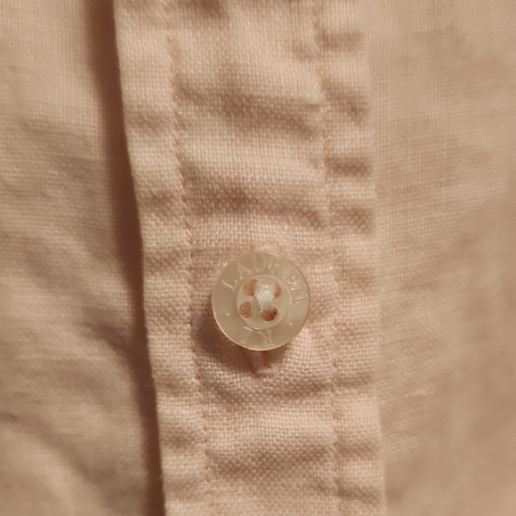Lauren Ralph Lauren Light Pink Button-Up Plus Size Shirt - 100% Linen - Picture 4 of 8